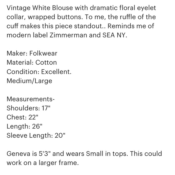 Vintage Rawson White Ruffle Puff Sleeve Blouse - Picture 6 of 7